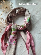 Apaszka duża beż fango,  róż , zieleń