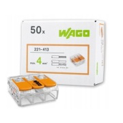 Szybkozłączka uniwersalna LINKA/DRUT 3x 0,2-4mm2 WAGO 221-413 50szt