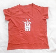 czerwona koszulka damska, xl koszulka popcorn, bawełniany tshirt xl