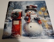 Poszewka dekoracyjna 45x45 , zima, bałwan