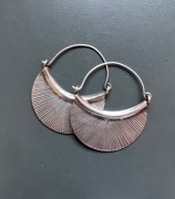 Kolczyki srebro duże orientalne podkowy półksiężyce rękodzieło