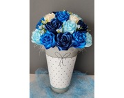 Duży flower box Wieczny Bukiet 27 Róż Rękodzieło Dzień Dziadka Prezent