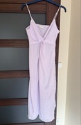 Liliowa sukienka S H&M midi koktajlowa classy