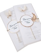 Zaproszenia Pierwsza Komunia komunijne kalka kwiaty suszone personalizowane