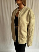 kurtka beżowa teddy bonprix bomber jesienna miła w dotyku podszewka zamek