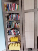 Witryna, regał stojący z nadstawką Vox Modern kolor szary dąb/cremona