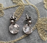 Srebrne 925 unikatowe kolczyki z kryształem górskim Pinterest Vogue Paris 