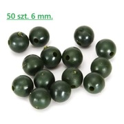 Koraliki wędkarskie 50 szt. 6 mm. ciemno zielony.