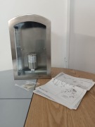 Kinkiet ogrodowy Lampa ścienna stal+szkło chrom mat Eglo E27 60 W IP44