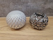 Zestaw świecznik na tealighty + ozdobna kula