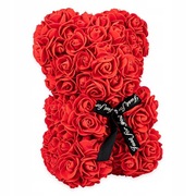 Miś z róż CZERWONY