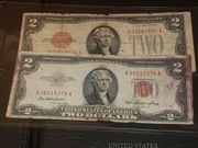 2 x 2 DOLARY USA 1928 I 1953 RED SEAL CZERWONA PIECZEC 2 SZTK