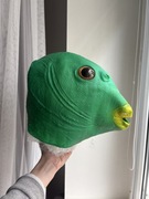 Maska potwora na Halloween – straszna gumowa maska żaby, reptiloida