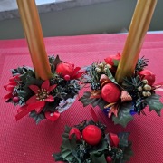 Stroik wigilijny świąteczny do świecznika VINTAGE PRL 3 stuki 