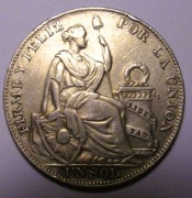 1 SOL UN SOL PERU 1924 Ag