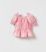 Koszula 110 Zara w kwiaty bufki bluzka 