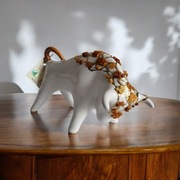 Byk znak zodiaku Figurka Byczek ceramiczny, ręcznie malowany BURSZTYN