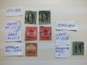 zestaw 7szt. znaczki Mi 1 ODMIANA odcień KUBA 1899r. Cuba Mi 8 /1905r.