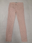 Różowe wzorzyste spodnie jeansowe jeasny Zara Trafaluc 38