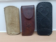 Etui skórzane do okularów 3 x futerał skórzany okulary czasy PRL 