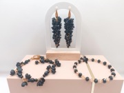 Komplet Czarnej Biżuterii Handmade | Kwiaty | Stal Chirurgiczna