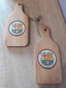 Fc Barcelona. Deska do krojenia ozdobna, z żywicy ze złotymi  dodatkami.