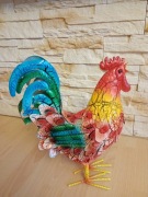 Duży metalowy kogut kolorowa ozdoba ogrodowa