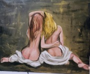 obraz olejny, sensualny, akt, kobiety 60x50