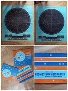 Kosmos-Himmelskarten Mapy nieba Kosmos dwa duże plakaty stare 1975 