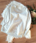 biała szara prosta damska bluza bluzka z długim rękawem 40L C&A basic