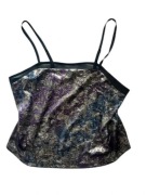 Błyszcząca bluzka na ramiączkach 40,L Topshop top vintage złoto fiolet