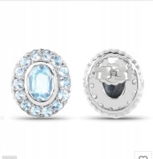 SREBRNE KOLCZYKI NATURALNY TOPAZ NIEBIESKI