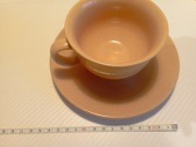 Bolesławiec filiżanka ze spodkiem piaskowa