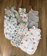 Śpiworki niemowlęce, całoroczne, 100% bawełna (6 sztuk)