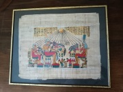 Obraz malowany na papirusie papirus egipski Egipt lata 70-te wzór 6