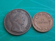 Wenezuela centawo 1858 Peru centavo 1919