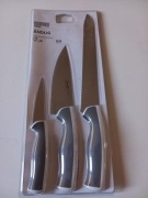 IKEA ANDLIG Komplet noży 3 szt. jasnoszary / biały