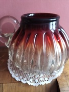 Dzbanek dekoracyjny z grubego szkła z PRL-u