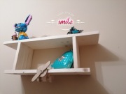 Półka drewniana, samolot na zabawki, książki, nowa. 