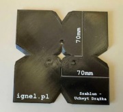 Szablon do nawiercania pod uchwytu drążka Ø25 mm dla stolarzy