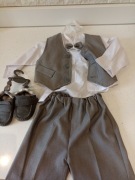 Elegancki komplet do chrztu dla chłopca rozmiar 74