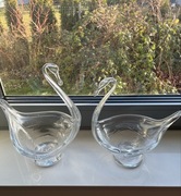 Szklane figurki łabędzi osłonki na kwiatki