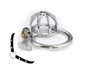 Stalowy mały pas cnoty, Chastity Cage klatka na penisa + Pasek oring 50mm