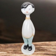 Chłopiec art deco Aurél Káldor Hollohaza Węgry lata 60te wys.12,5cm