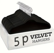 Zestaw 5 welurowych wieszaków czarmych