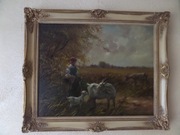 Kobieta pasąca kozy