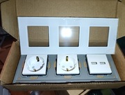 Gniazdo potrójne Szklane szkło Smart Home 