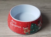 Świąteczna miska dla psa czerwona