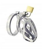 Stalowy pas cnoty, Chastity Cock Cage klatka na penisa z kłódką oring 52mm