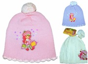 Truskawkowe Ciastko czapka jesień zima r52/54 licencja 